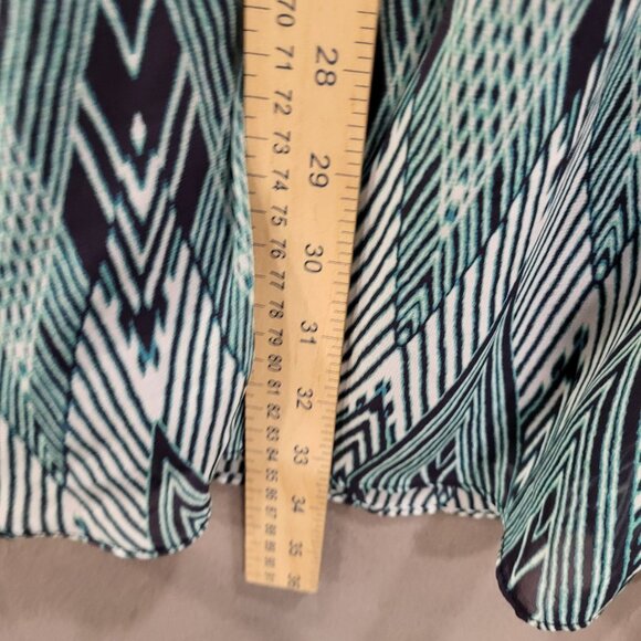 A. Byer Sleeveless Midi Dress Womens Size Large Geometric Flowy‎ Sheer Lined - Picture 4 of 6